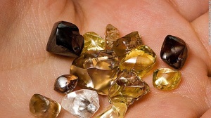Examples of diamonds found at Crater of Diamonds State Park in Arkansas.